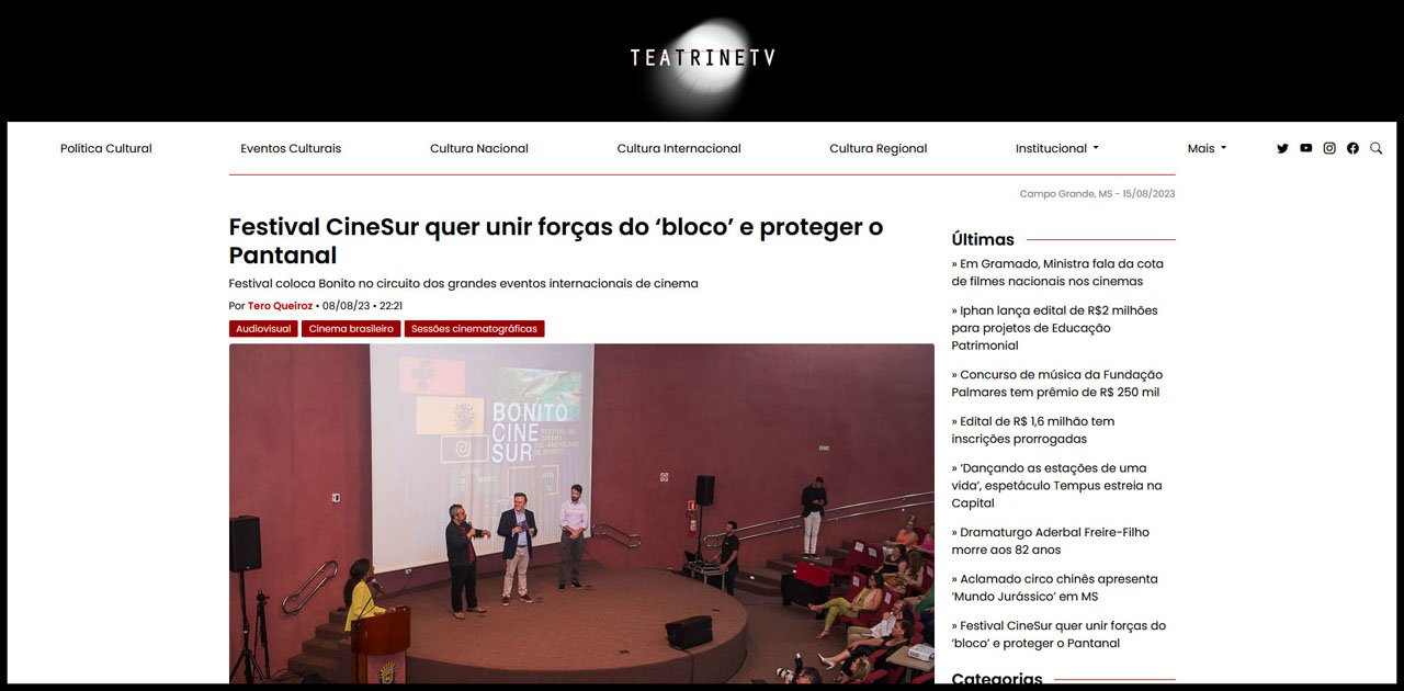 Festival CineSur quer unir forças do ‘bloco’ e proteger o Pantanal