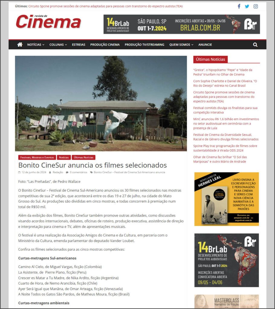 Revista de Cinema: Bonito CineSur anuncia os filmes selecionados
