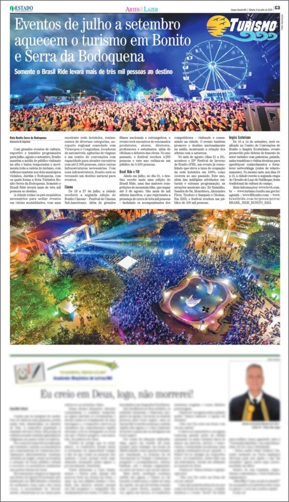 O Estado MS: Eventos de julho a setembro aquecem o turismo em Bonito e Serra da Bodoquena