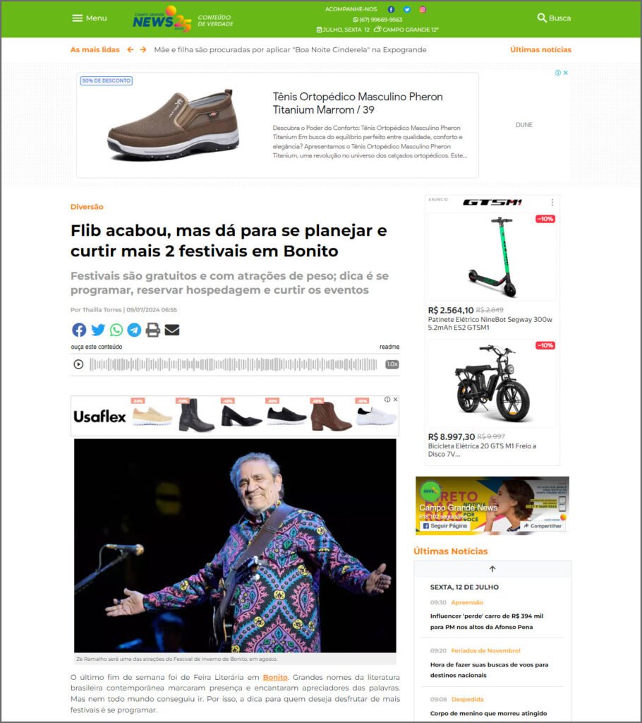 Campo Grande News: Flib acabou, mas dá para se planejar e curtir mais 2 festivais em Bonito