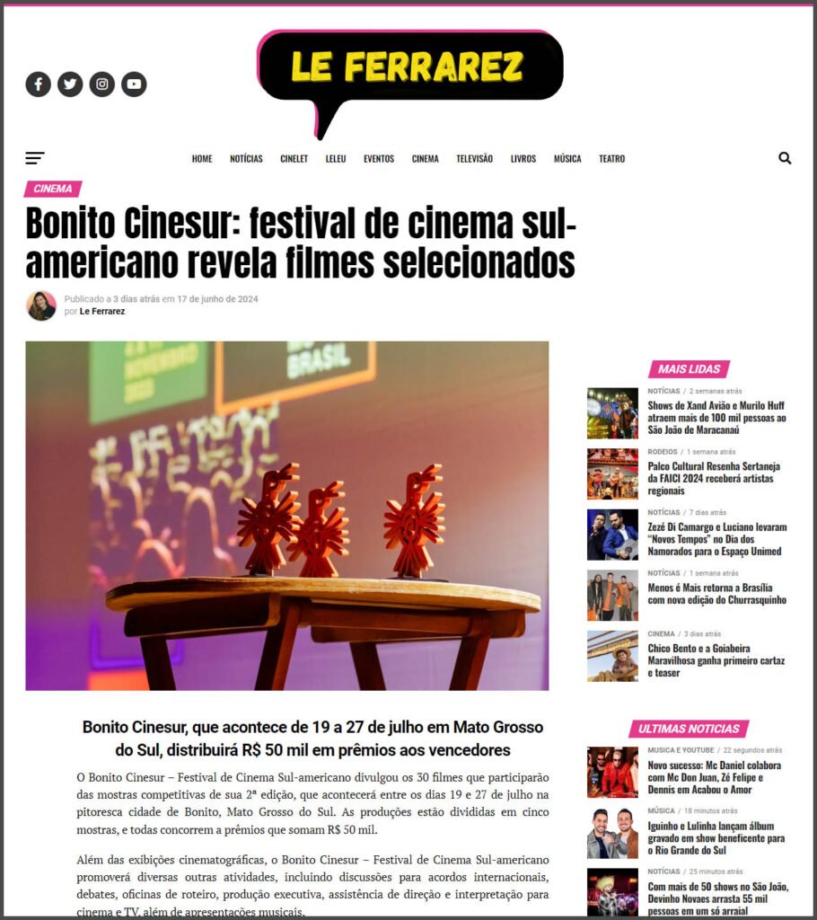 Le Ferrarez: Bonito CineSur - Festival de Cinema Sul-Americano revela filmes selecionados
