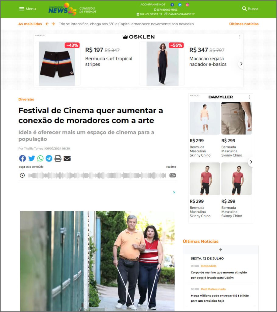 Campo Grande News: Festival de cinema quer aumentar a conexão de moradores com a arte