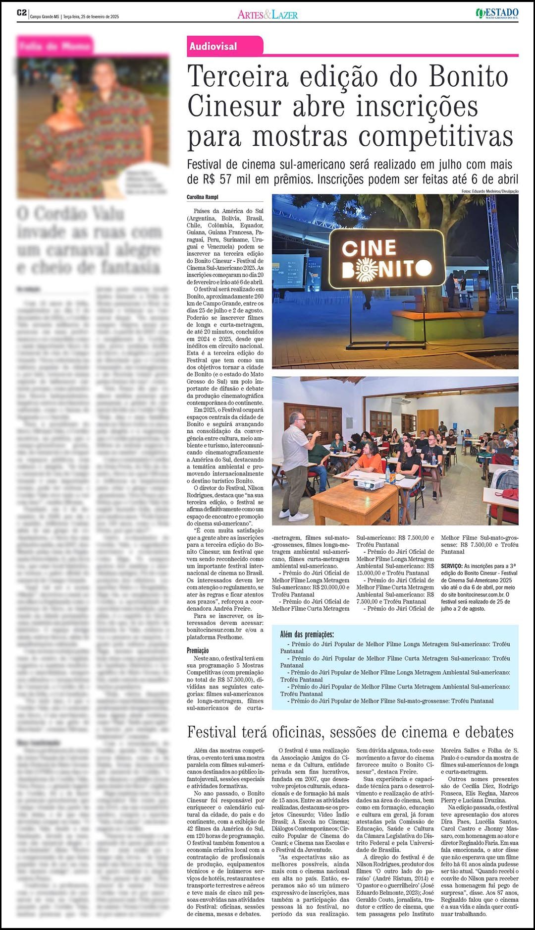O Estado MS: Terceira edição do Bonito CineSur abre inscrições para mostrar competitivas