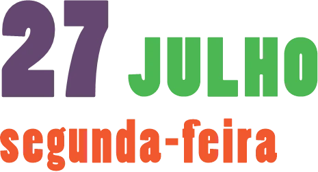 Programação do dia 27 de julho (segunda-feira)