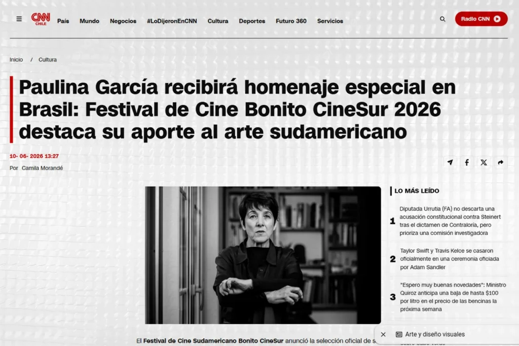 CNN Chile: Paulina García recibirá homenaje especial en Brasil