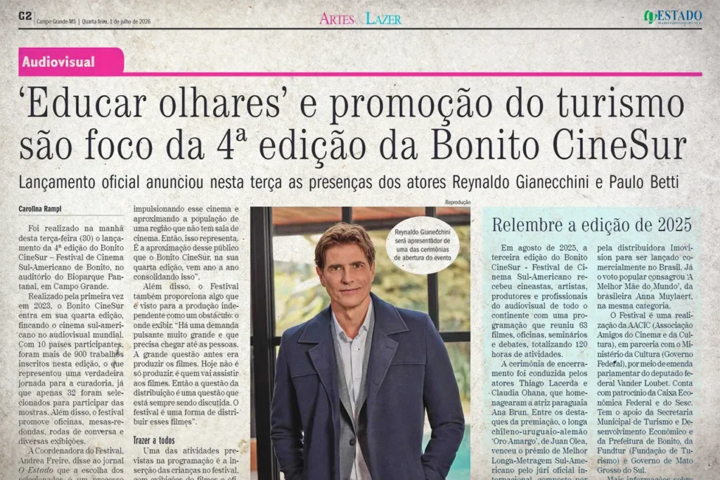 O Estado MS: 'Educar olhares' e promoção do turismo são foco do 4º Bonito CineSur