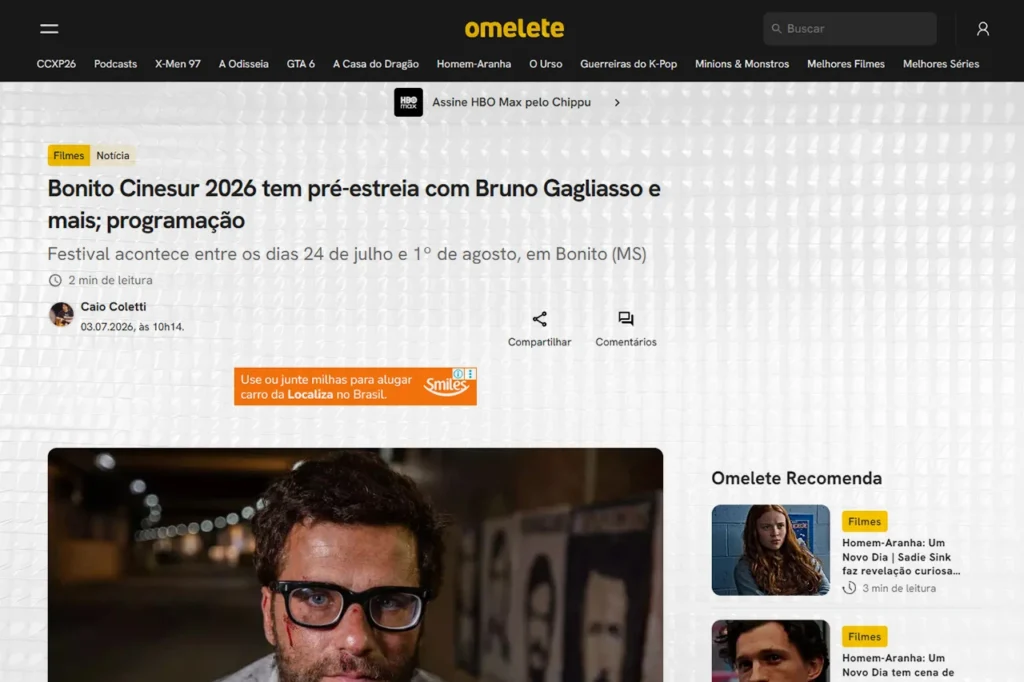 Na mídia: Bonito CineSur lança oficialmente programação de 2026