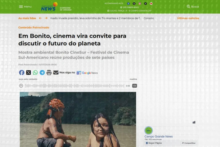 Campo Grande News: Em Bonito, cinema vira convite para discutir o futuro do planeta