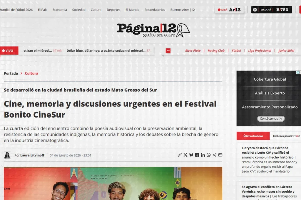 Página 12: Cine, memoria y discusiones urgentes en el Festival Bonito CineSur