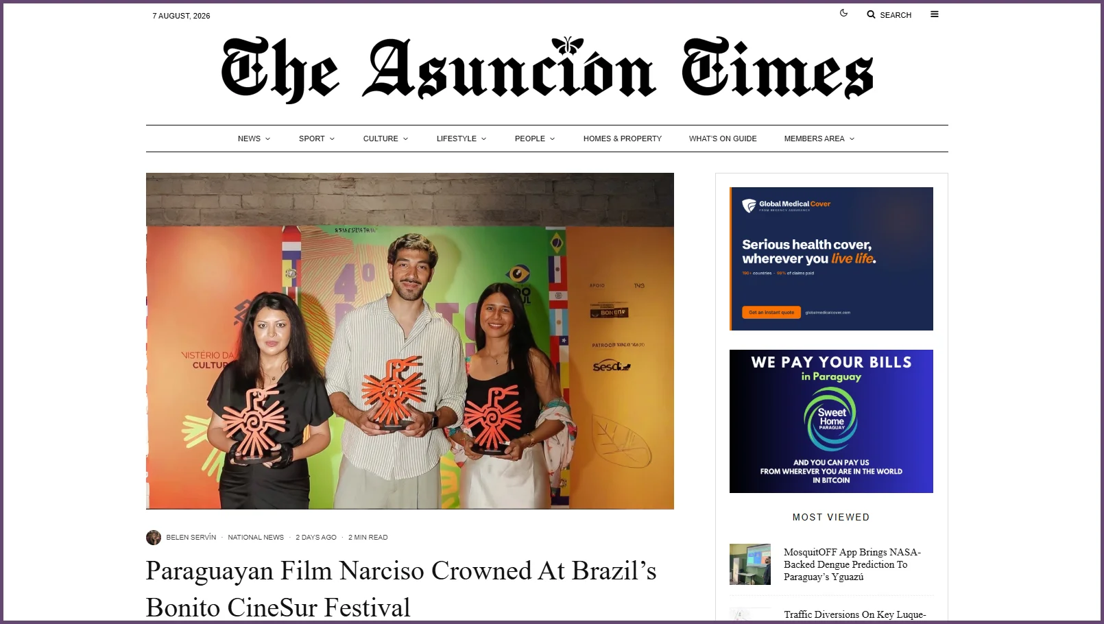 The Asunción Times: Paraguayan Film Narciso Crowned At Brazil’s Bonito CineSur Festival